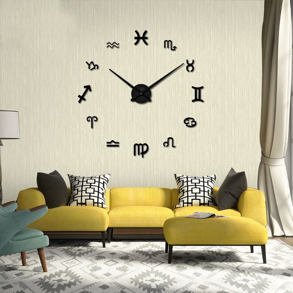 

gz208 the chinese zodiac 3d second gram force wall clock three-dimensional concise diy wall zhong jiaju ornaments