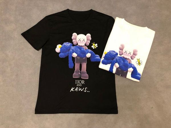 

2019 мужские дизайнерские футболки роскошные буквы Кукла Kaws печати одежда с коротк