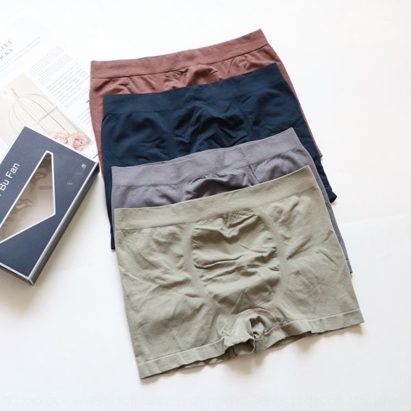 

qn411 non-sensational 1.0 men's underwear mid-waist breathable solid color boxer pants underwear boxer pants seamless high elasticity c, Black;white