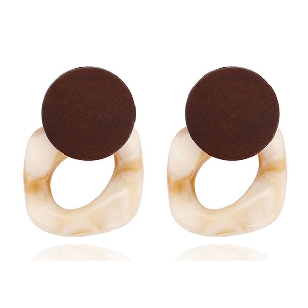 

fashion plate drop earrings for women acetic acid large square earrings trendy wood geometric jewelry, Silver