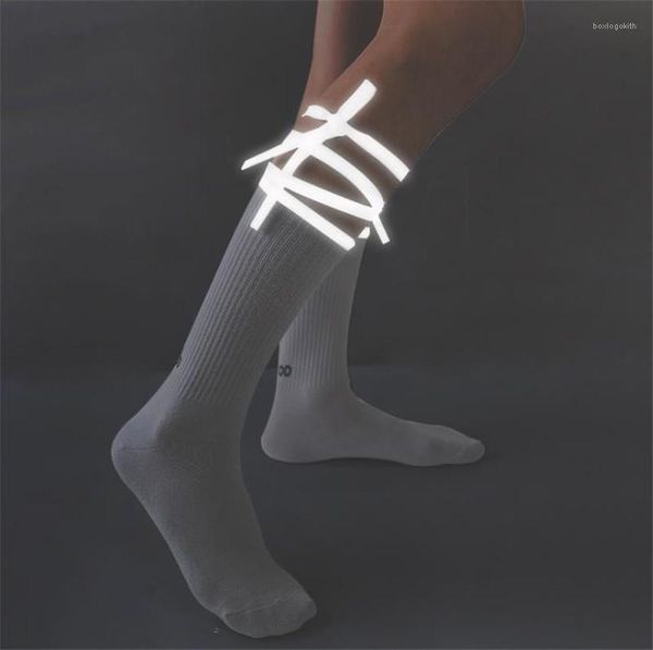

socks personality ins style letter printed crossing ribbon breathable stockings women designer socks reflective women designer, Black;white