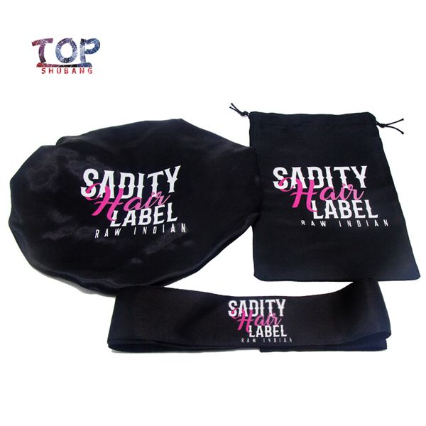 

customized hair suit 2 layer polyester satin women bonnet/headband/bag caring extention wig hairs sleep bonnets
