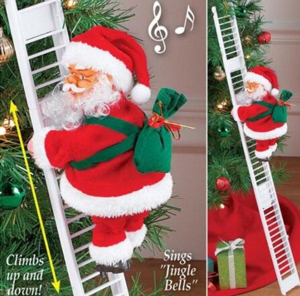 Partido Escalada elétrica Ladder Papai Noel estatueta ornamento Xmas DIY Crafts Festival Navidad 2020 presente 4,5