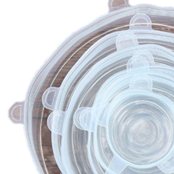 

6pcs silicone stretch lids fresh food wraps bowl cup pot cover seal reusable