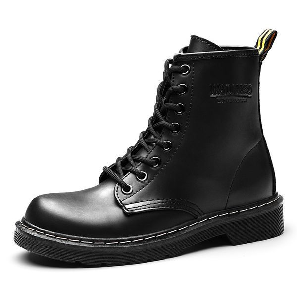 

baggage large size womens shoes autumn and winter 2019 new boots with velvet and thermal short tube europe america martin boots 4143, Black