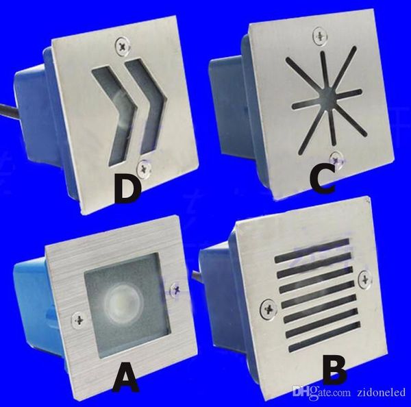 

1w led underground lighting buried lights 70*70mm corner light waterproof embedded lights recessed led stair light deck lights