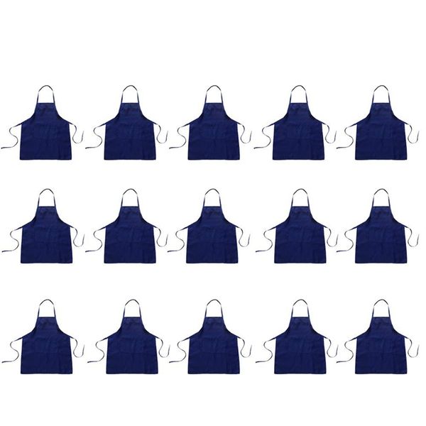 

bib bulk aprons with pockets for women men chef, set of 15 kitchen apron for cooking baking restaurant painting diy bbq