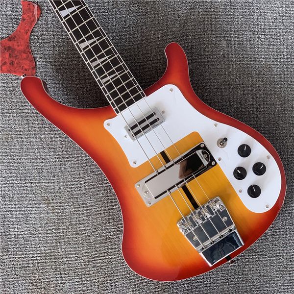 

custom ric 4 strings cherry sunburst 4003 electric bass guitar chrome hardware triangle mop fingerboard inlay awesome china gu