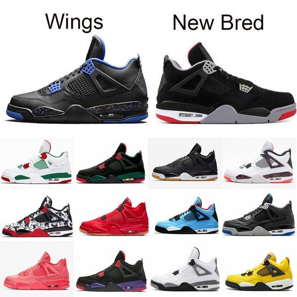 

2019 new arrival bred pale citron tattoo 4 iv 4s men basketball shoes pizzeria singles day royalty black cat mens trainers sports sneakers, White;red