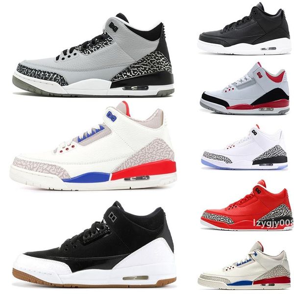 

designer 3 3s mens basketball shoes 2019 fire red sneakers mens black cement charity game grateful katrina sneakers sport shoes