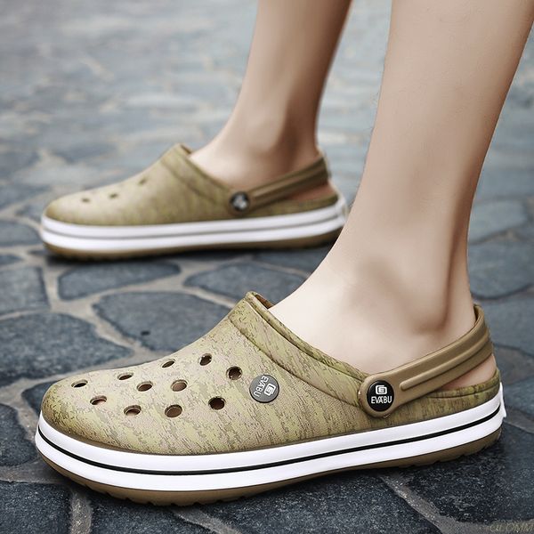 

crocks men pool sandals summer outdoor cholasbeach shoes men slip on garden casual water shower literide crock, Black