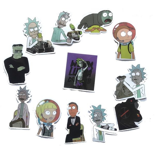 

50pcs waterproof cartoon rick and morty stickers skateboard suitcase guitar luggage lapdiy stickers kid classic toy stickers