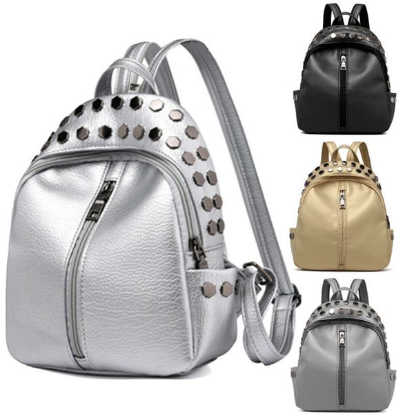 

2020 new fashion women girls ladies backpack travel shoulder bag pu leather rucksack handbag
