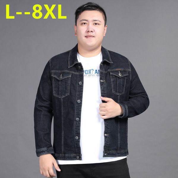

10xl 8xl 6xl 5xl spring autumn mens denim jacket mens trendy fashion bomber thin ripped denim jacket male cowboy jeans jackets, Black;brown
