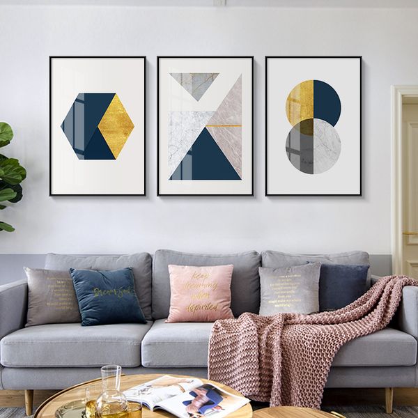 

скандинавские геометрические узоры домашнего декора современный холст картины настенные рисунки для гостиной проход в стиле плакаты и принты
