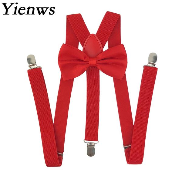 

bowtie braces for women red pink 3 clip pants bow tie suspenders female wedding party bretels dames 2.5*100cm yia077, Black;white