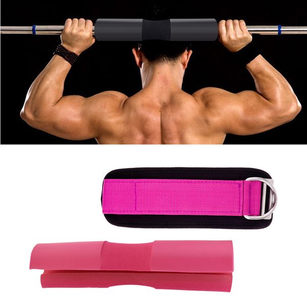 

barbell squat pad weight lifting neck & shoulder protective cushion support with fitness workout ankle strap band