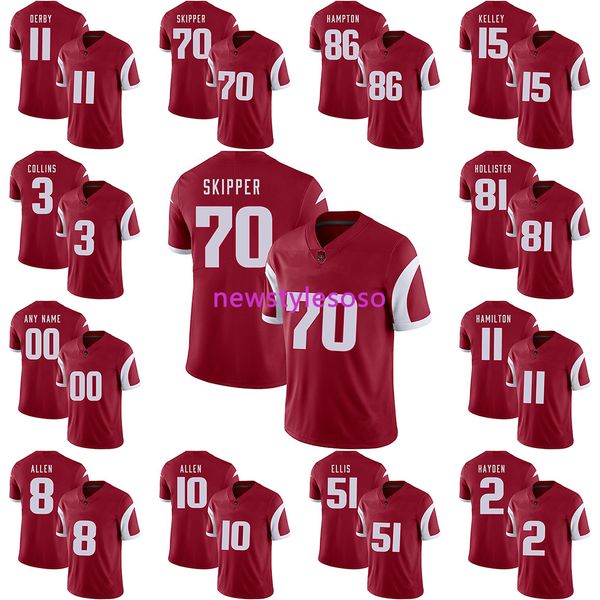 

2019 ncaa арканзас razorbac ks 11 a.j. derby 3 alex collins 00 любое имя 8 остин аллен 10 brandon allen 51 brooks ellis трикотажных изделий, Black;red