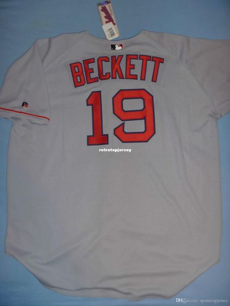 

retro russell athletic #19 josh beckett boston jersey nwt mens stitched baseball jerseys, Black;blue