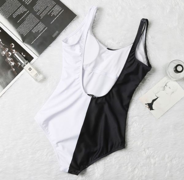 

Designer women's swimwear European and American new hot selling bikini red and white color matching one-piece swimwear wholesale women-1