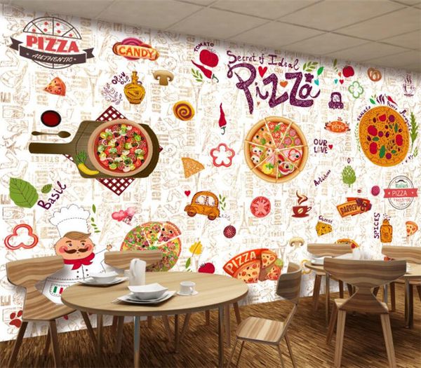 

custom modern 3d wallpaper western restaurant pizza restaurant store background wall wallpaper mural papel de parede