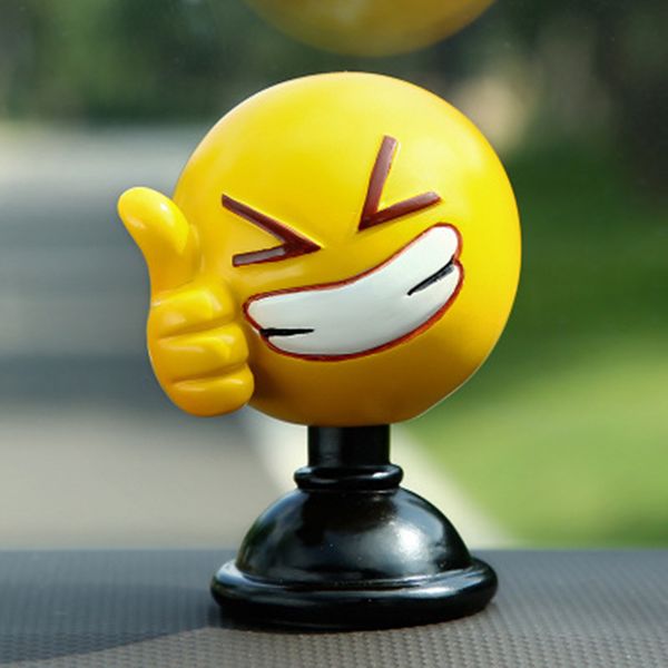 

car ornaments creative nod dolls cute cartoon expression shaking head emoji figure model doll automobile decoration accessories