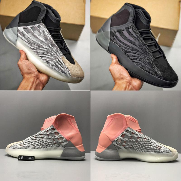 

2020 новые kanye west designer sneaker yzy qntm bsktbl quantum баскетбольные кроссовки квантовое 3m отражательная замша накладки мужчины спо, Black