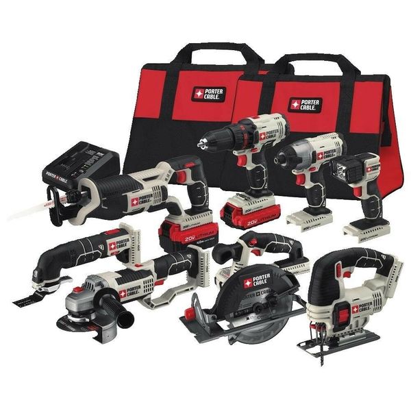 

Porter cable pcck619l8 max lithium ion 8 tool combo kit 20v 20 volt cordle new