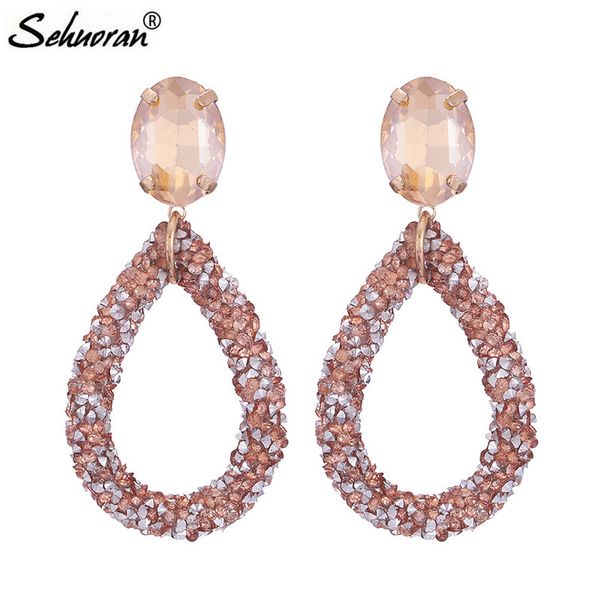 

sehuoran oorbellen crystal drop earrings for women statement earrings weddings brincos bohemian women earrings fashion jeweley, Silver