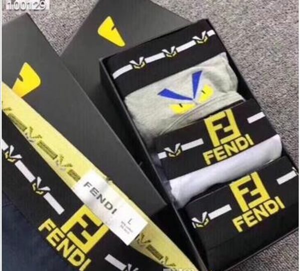 

2019 100% men's famous boxer shorts for men's retro design cuecas cotton 365 color boxer shorts, gift box, Black;white