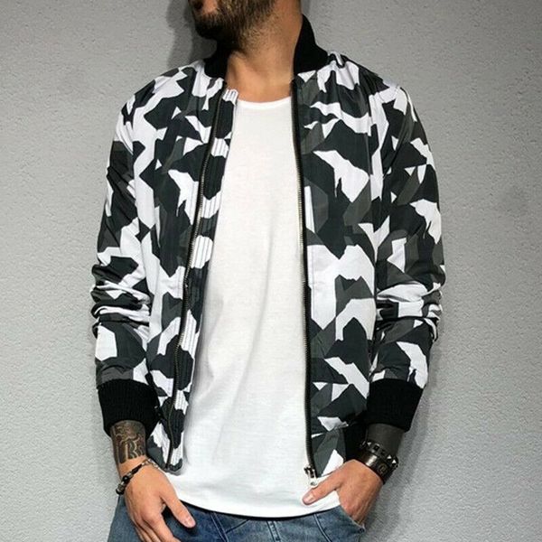 

us men casual camouflage trench outwear zip up jacket 2019 autumn coats, Black;brown