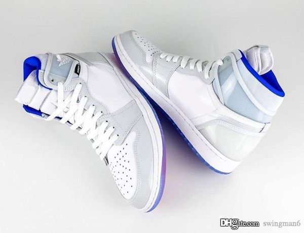 

air authentic 1 high zoom r2t racer blue basketball shoes retro white 1s men sports sneakers ck6637-104 with box