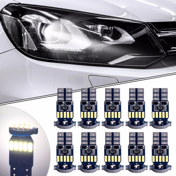 

10pcs t10 15smd 4014 led canbus auto clearance light w5w wy5w 194 192 2825 car wedge tail license plate bulb reading lamp 12v