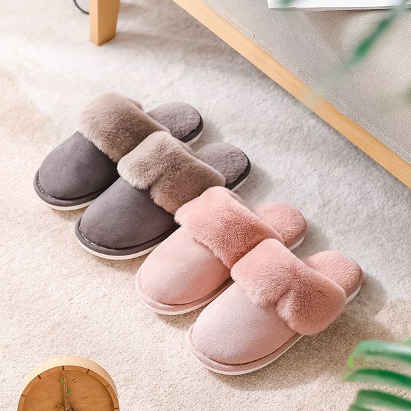 

2019 tzldn ladies winter home indoor slippers color matching hospitality shoes warm and soft non-slip flat slippers, Black