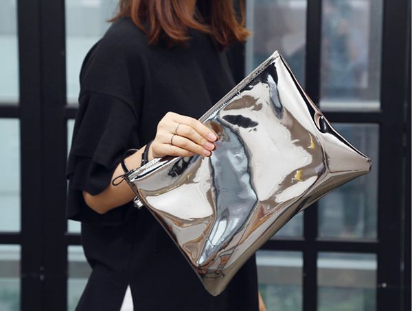 

лазерный голографический женщин конверт сцепления роскошные партия блестящий леди клатчи кожа pu женский наручные сцепления кошелек вечерние, Black;red