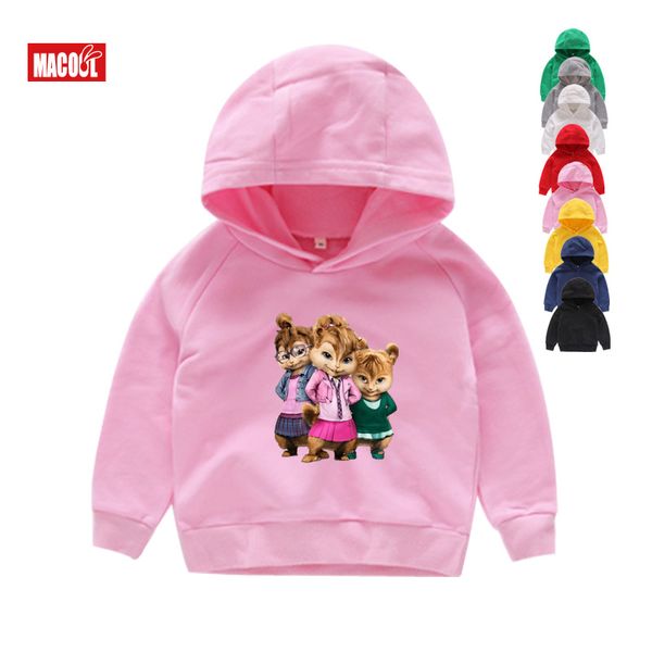 

alvin and the chipmunk children's hoodies red cotton 3t 9t long sleeves cotton boys girls hoodies sweatshirts 3 5 7 8 9 years, Black