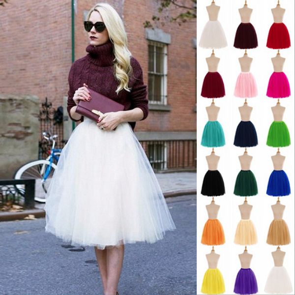 

короткие полный туту тюль юбки 2019 пром платья бальные платья 5 слоев underskirt кринолины дешевые с 18 colors cpa583, Black