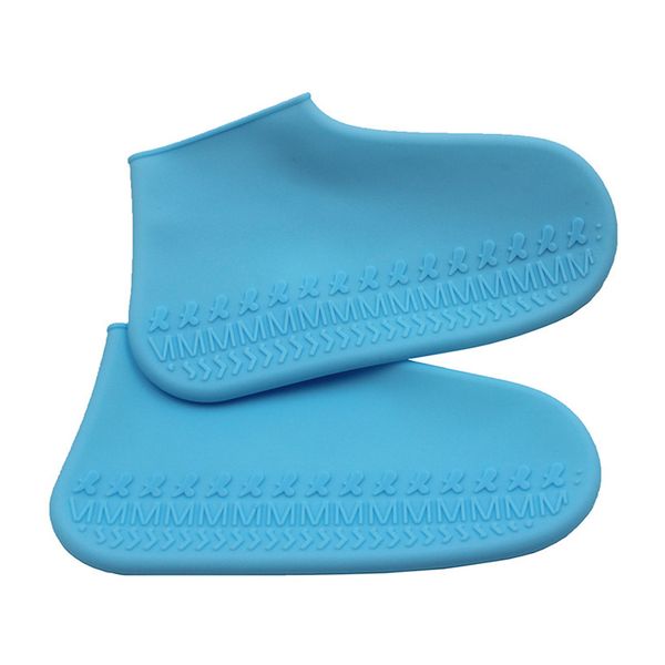 

women men non slip elastic home cycling wear resistant outdoor reusable camping shoe cover waterproof accessories silicone, White;pink