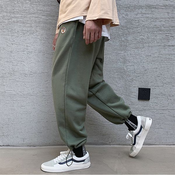 

2019 plus size m-5xl men high street pant elastic fat casual straight pants streetwear sports trousers harajuku male jogger, Black