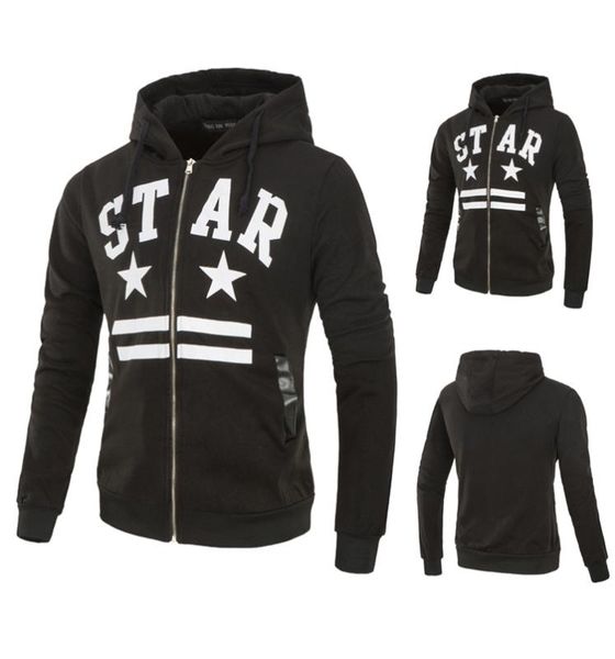 

mens hoodies людей вскользь длинными рукавами печатных кардиган толстовка, Black