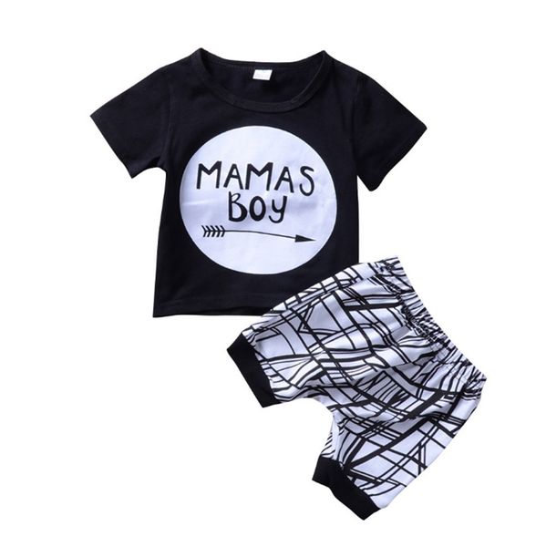 Baby Boy Roupas Conjuntos Mamas Menino Carta Imprimir Crianças Camisas Shorts 2 Pcs Definir Manga Curta Meninos Roupas Moda Verão Crianças Roupas DHW2322