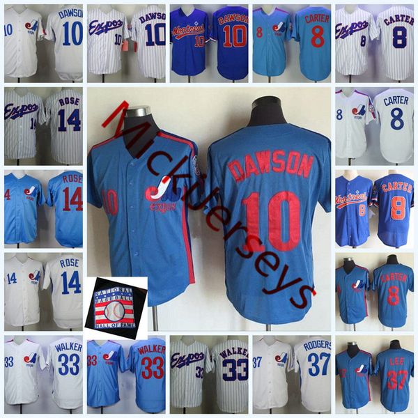 

Montreal Expos Pete Rose Jerseys 8 GARY CARTER #10 ANDRE #DAWSON 33 LARRY WALKER #37 Bill Lee Montreal Expos Jersey S-3XL
