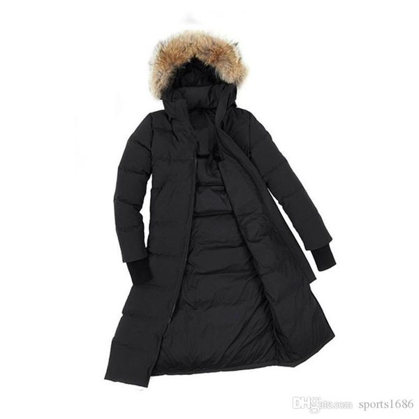 

women parkas designer winter canada branded down coat savona thick luxury hoodie outwear wolf real fur warm jackets goose 6, Blue;black