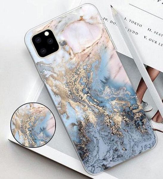 

fashion marble phone case for iphone 11 pro max 7 8 plus xr x samsung note 10 case with airbag phone holder