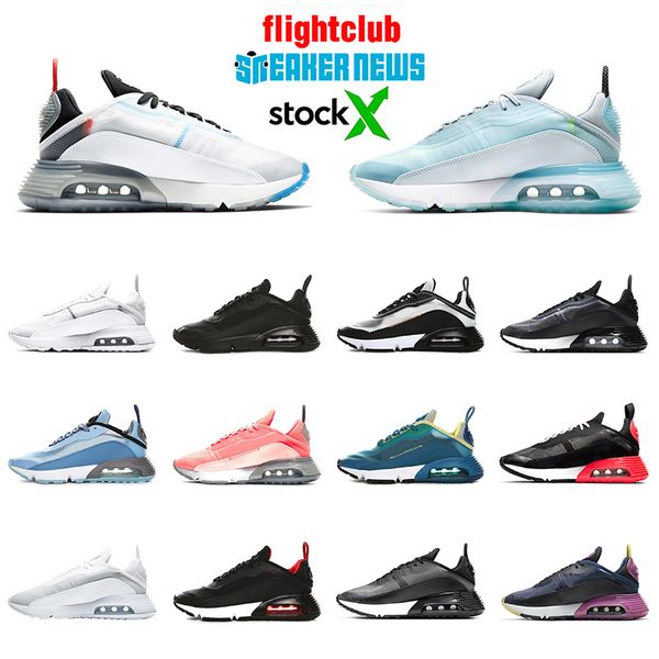 

2020 nk air max 2090 cushions mens womens running shoes pure platinum pn dust duck camo lava glow clean white sneakers trainers, White;red