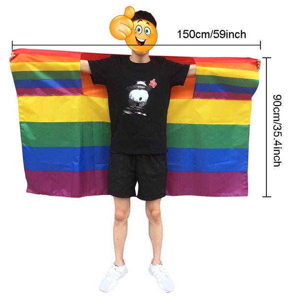 

rainbow flag cape costume colorful lgbt flag america flag cape gay pride polyester flags lgbt festival party banner decorations bh2007 cy