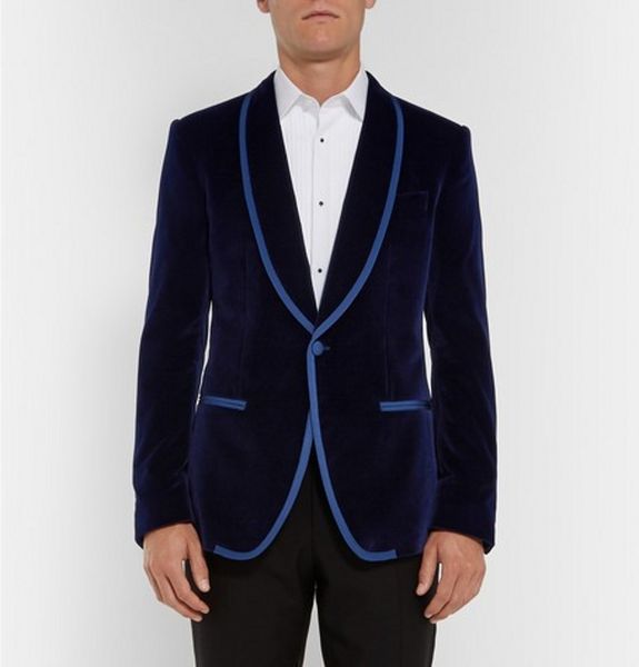 

navy blue velvet groom tuxedos shawl lapel groomsmen wedding dress autumn winter style men formal party prom suit(jacket+pants+tie) 808, Black;gray