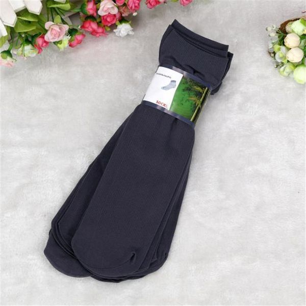 

men summer 10 pairs bamboo fiber ultra-thin elastic silky socks business formal short silk stockings socks, Black