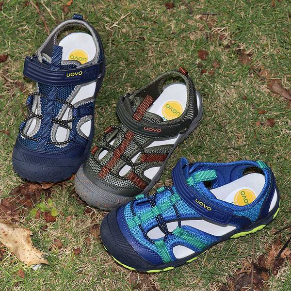 

uovo boys' sandals 2020 new fashion kids sport children's shoes baby soft bottom summer sandals kids shoes, Black;red