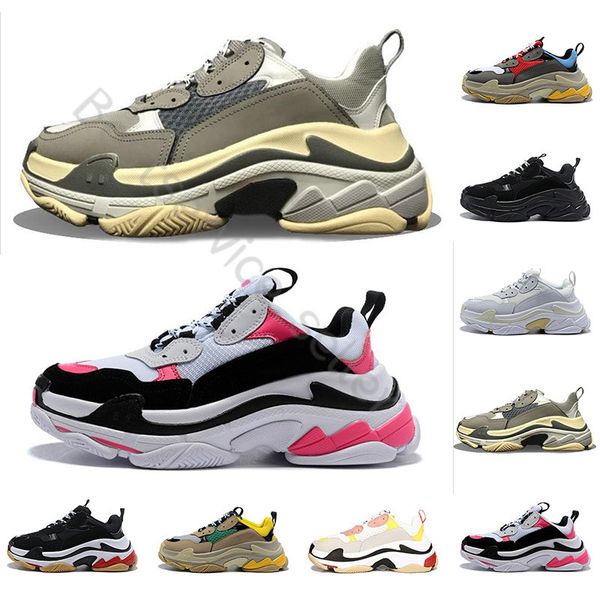

Designer shoes Triple S for Mens Women Casual dad shoes Beige Black increasing sneaker Luxury Flat Fashion Sport Trainers Top Quality